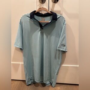 Callaway Men's Aqua and Navy Striped Polo